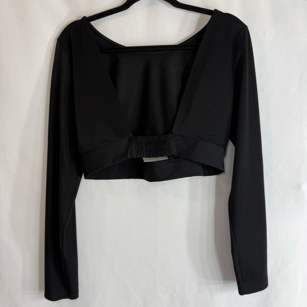 Victoria Secret Sport Keyhole Backless Black Long Sleeve Crop Top, Size L - Picture 7 of 7